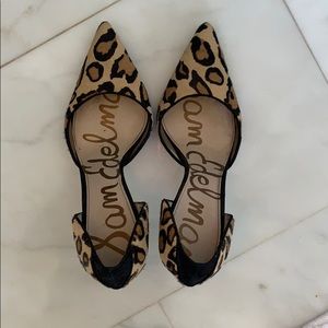 Sam Edelman leopard calf hair d’orsay pumps